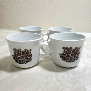 CORELLE Vintage Batik Pattern Coffee Mugs Set Of 4